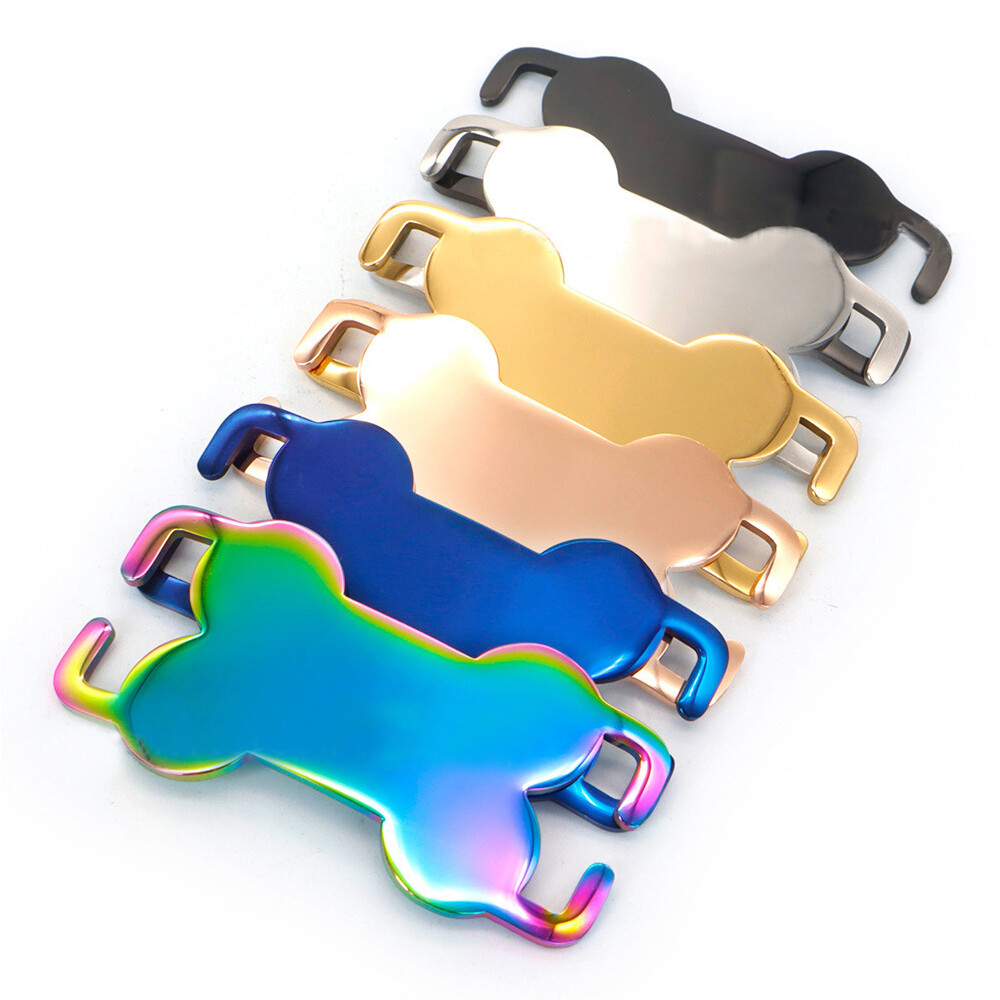 10 Pack Blank Open Slide On Dog Bone ID Tag Stailess Steel Pet ID Name Cat Tags