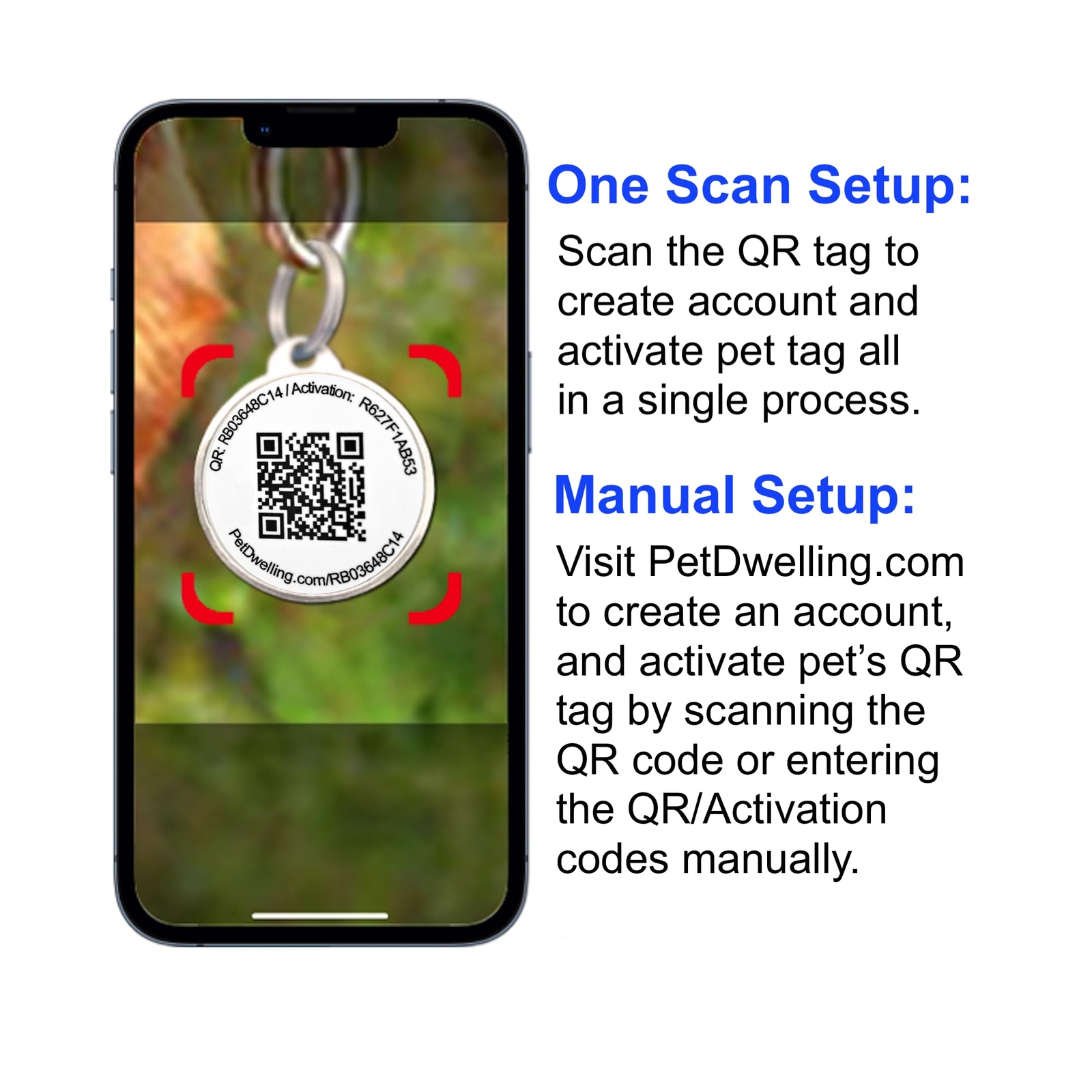 Premium Pet ID Tag for Dogs and Cats: Easy Scan QR Code, Instant Online Pet P…
