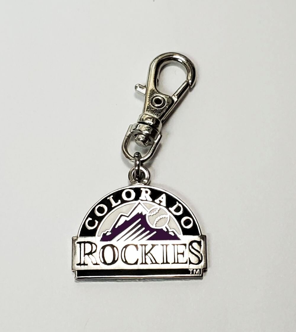 COLORADO ROCKIES BASEBALL CHARM ZIPPER PULL PURSE HANDBAG WALLET DOG CAT COLLAR