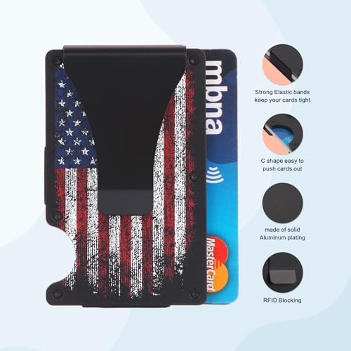 Flag Wallet for Men Minimalist Personalized Engraved Metal Wallet Slim Flag 2