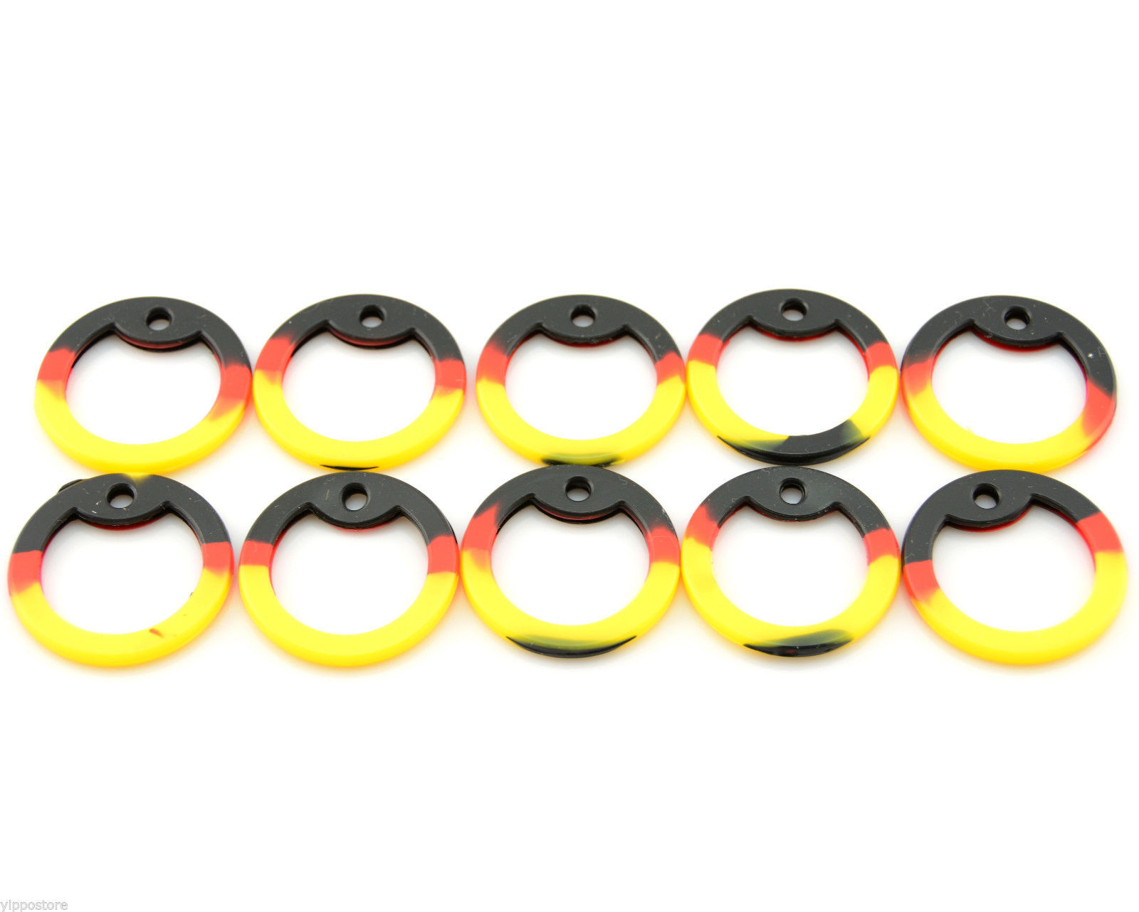Pack of 10 German Flag Color Military Army ID Dog Tag Rubber Silicone Silencers