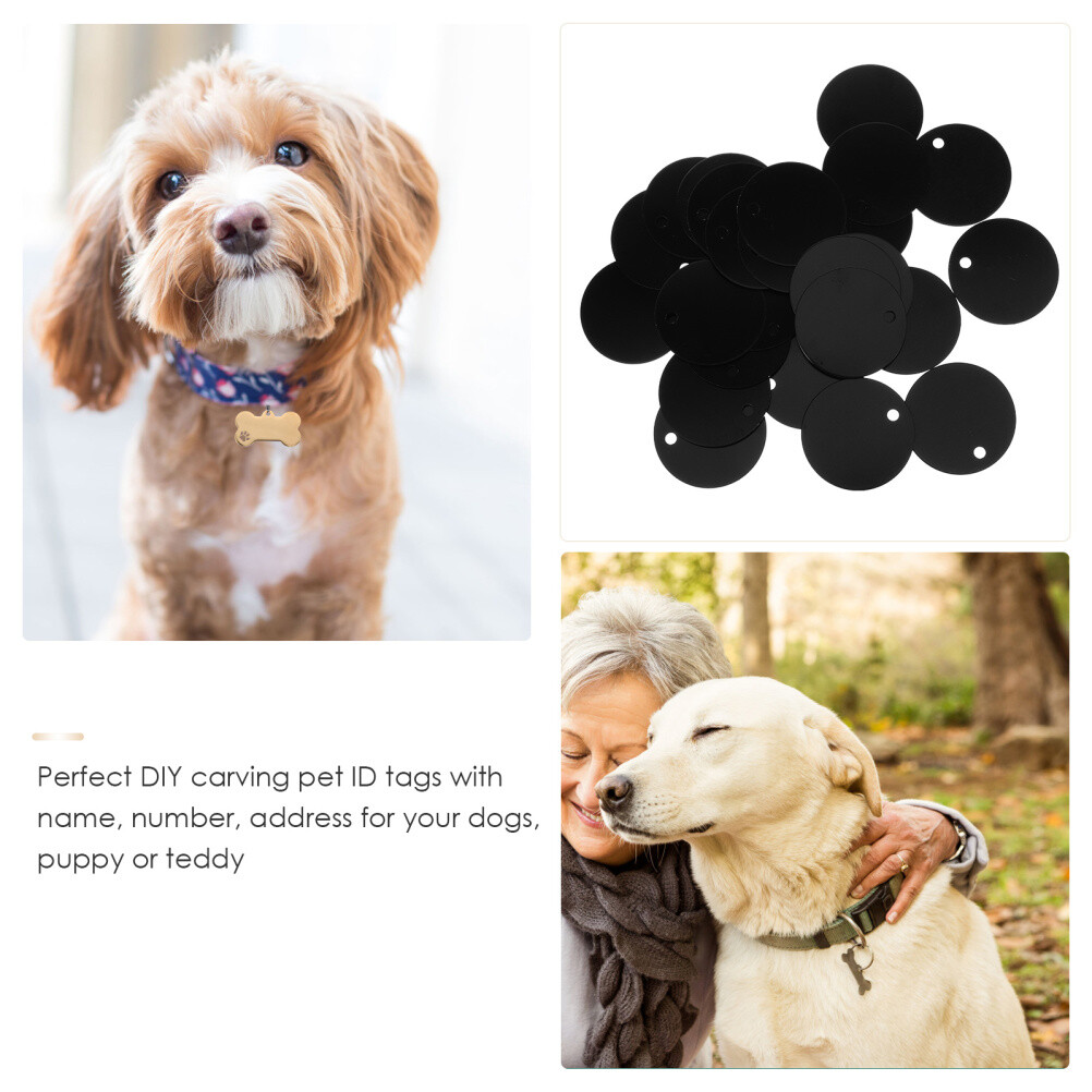 25PCS Aluminium Alloy Pet Tag Pets Blank Tag Puppy Traction Rope Pendant for DIY