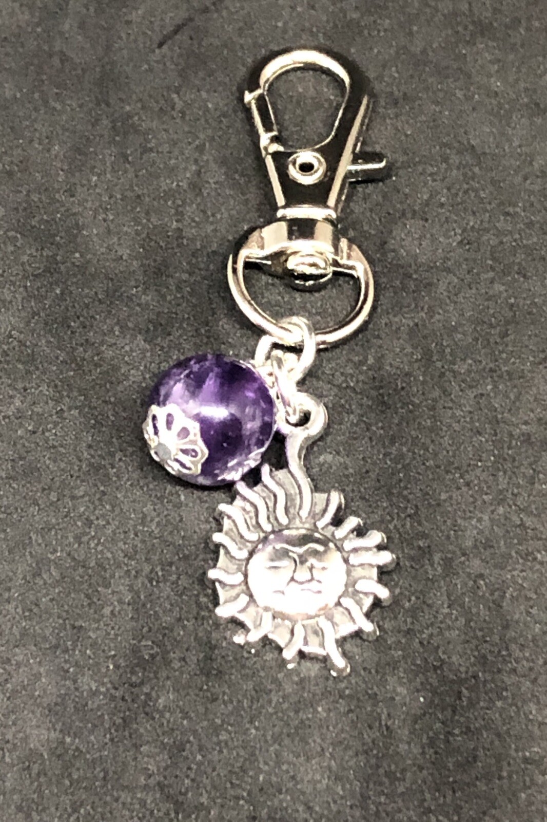 Amethyst Sun Pet Collar Charm Healing Pet