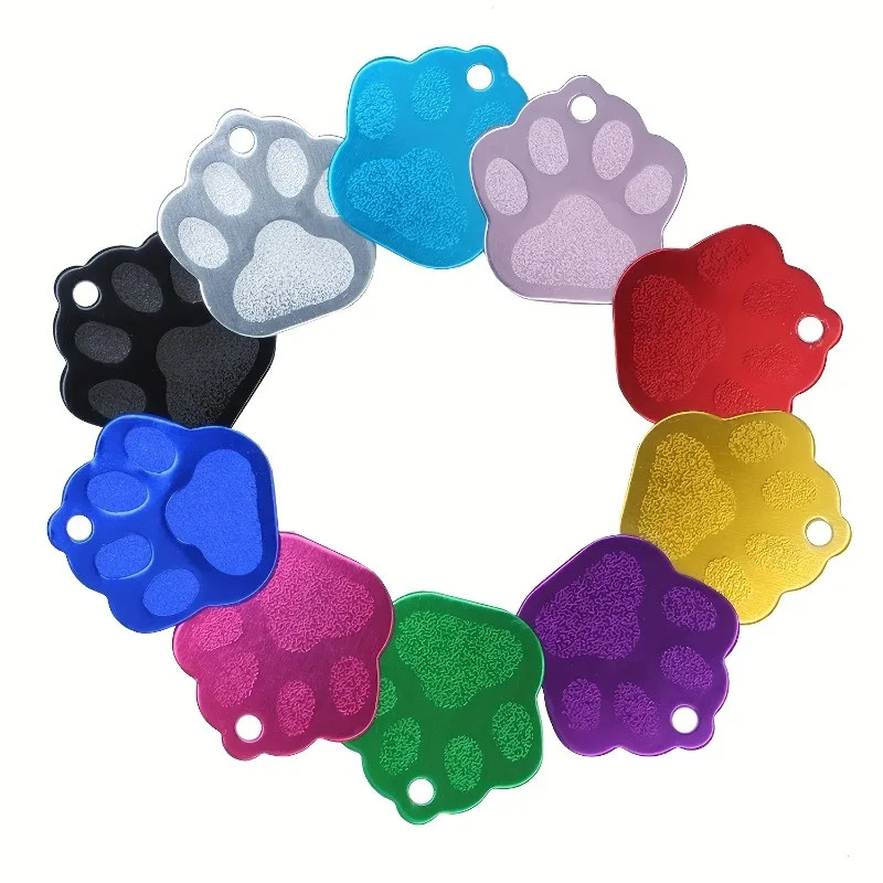 100Pcs Random Mix Aluminum Blank ID Tags Personalized Pet Dog Cat Name Plates