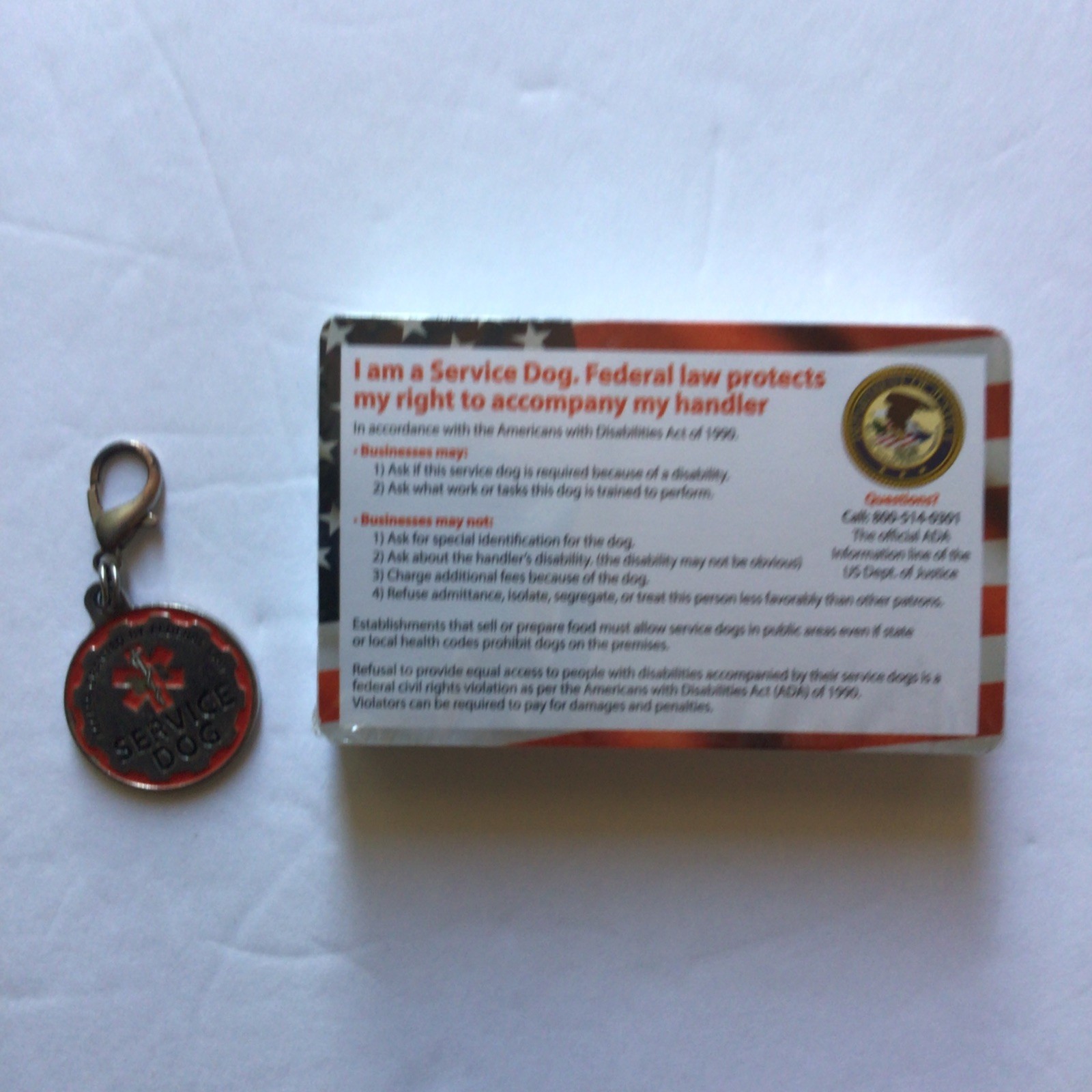 Pelto Service Dog ID Tag + 50 ADA Information Cards