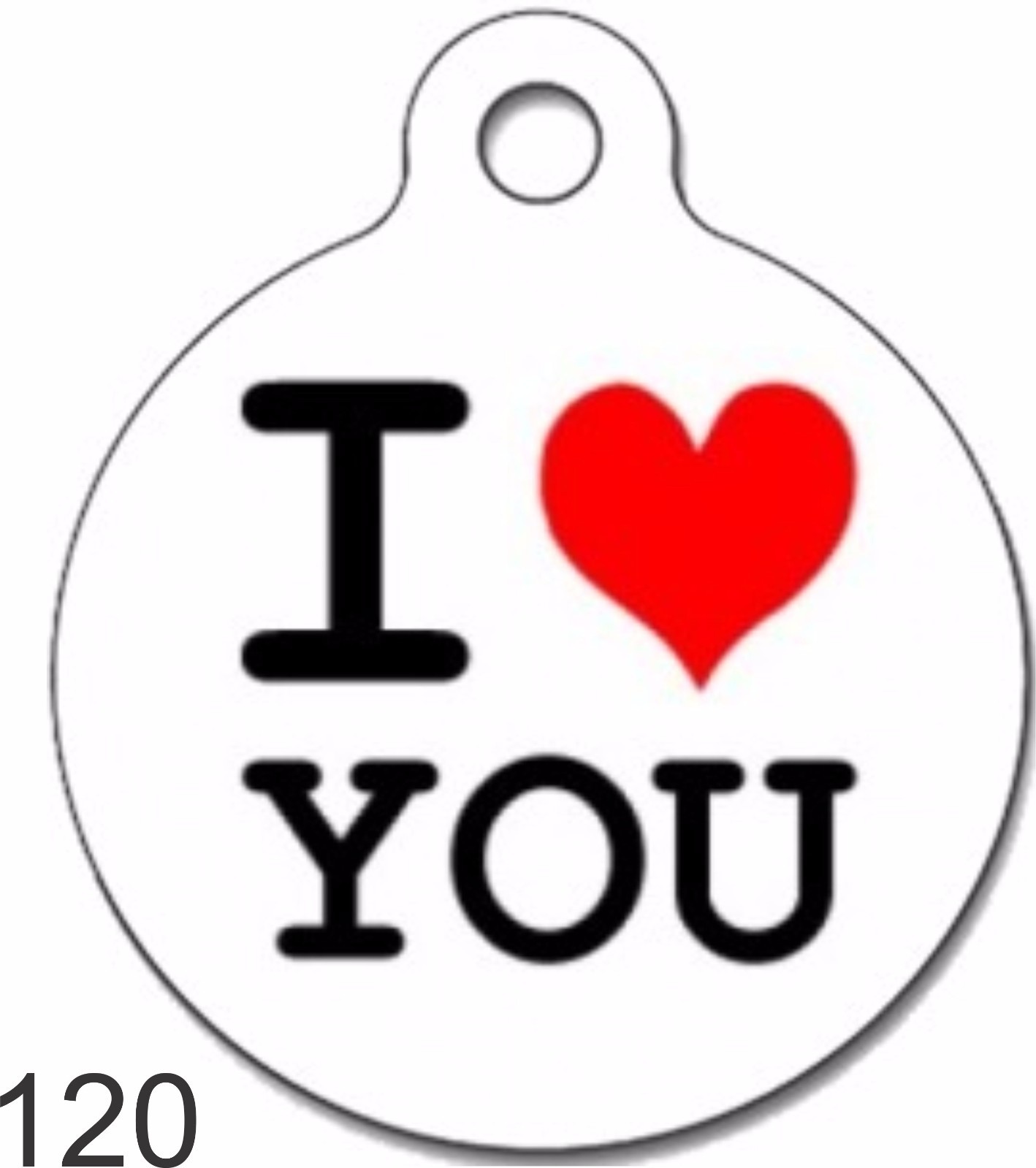 Pet Tags Personalized Pet ID tag for Dog and Cat ROUND Tag Charm I Love You Woof