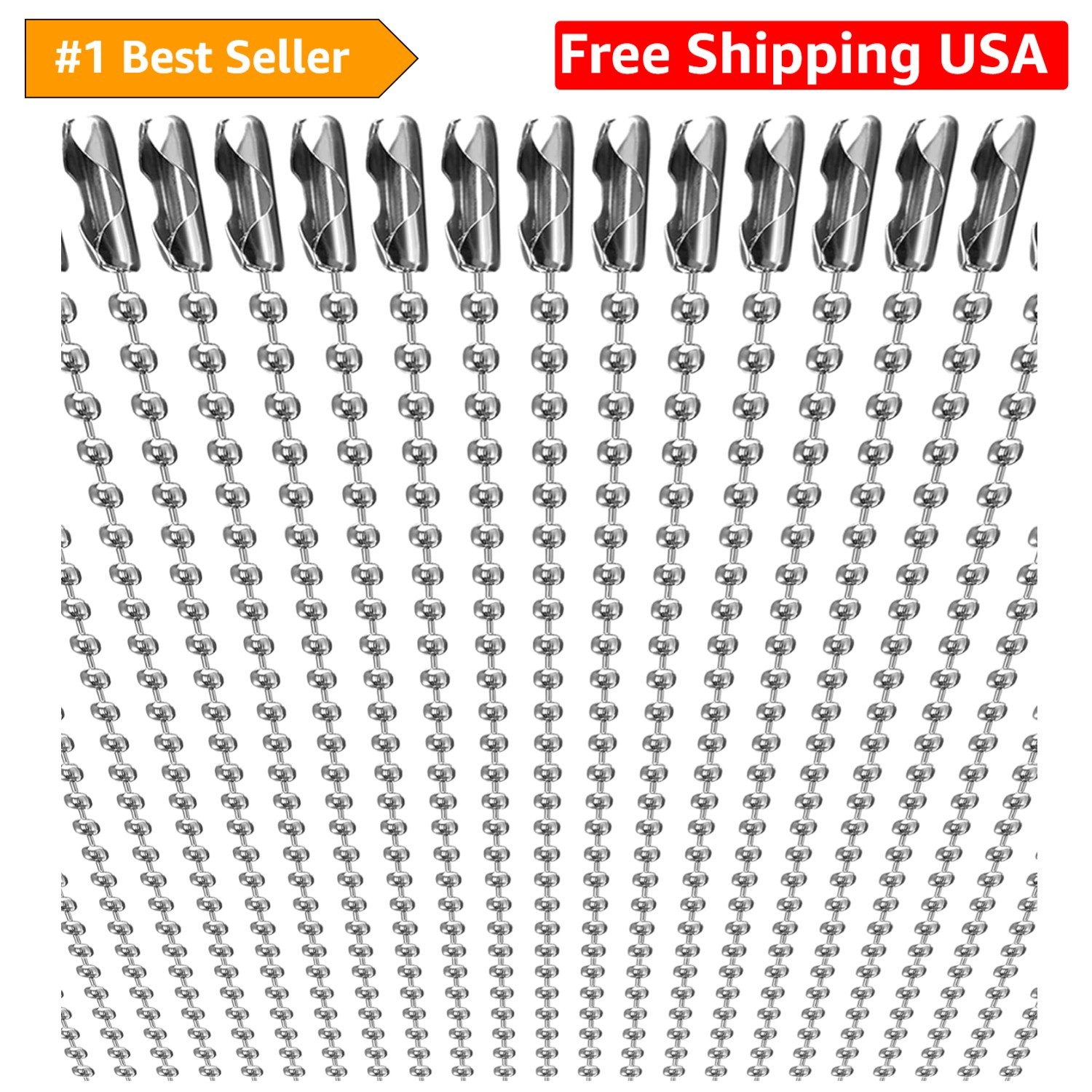 Craft Your Style: 50-Pack of 24” Long Beaded Necklace Chains for Jewelry Making