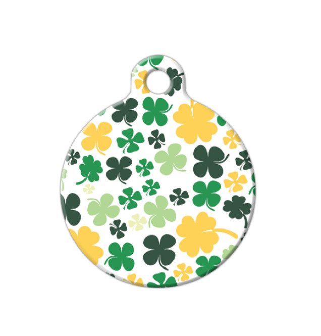 Pet ID Name Tag Lucky Irish Shamrock Clover Personalised Custom DOG CAT Name Tag