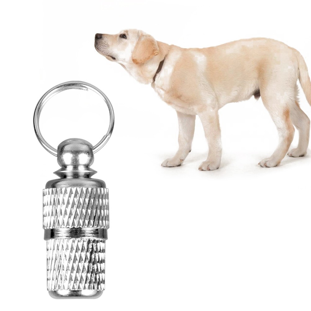 2Pcs Silver Reusable Pet Id Tubes with Ring Lightweight Dog Cat Collar