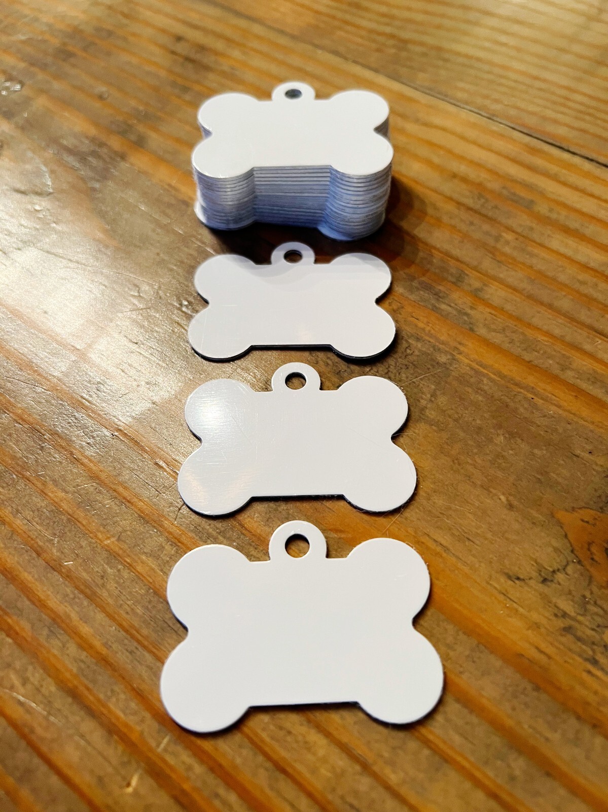 Blank Sublimation Bone Shaped Dog Tags – 20 Tags – Double Sided with Split Ring