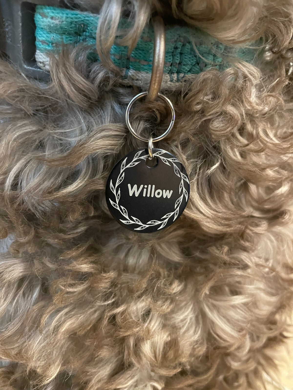 Dog Cat ID Tags Personalized Pet ID Tags Pet Name Tags Round Shape With Design