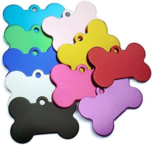 20 Pcs 38MM Blank Bone Shape Pet ID ，Double Sided Blank Tag Dog Cat Pet Name …