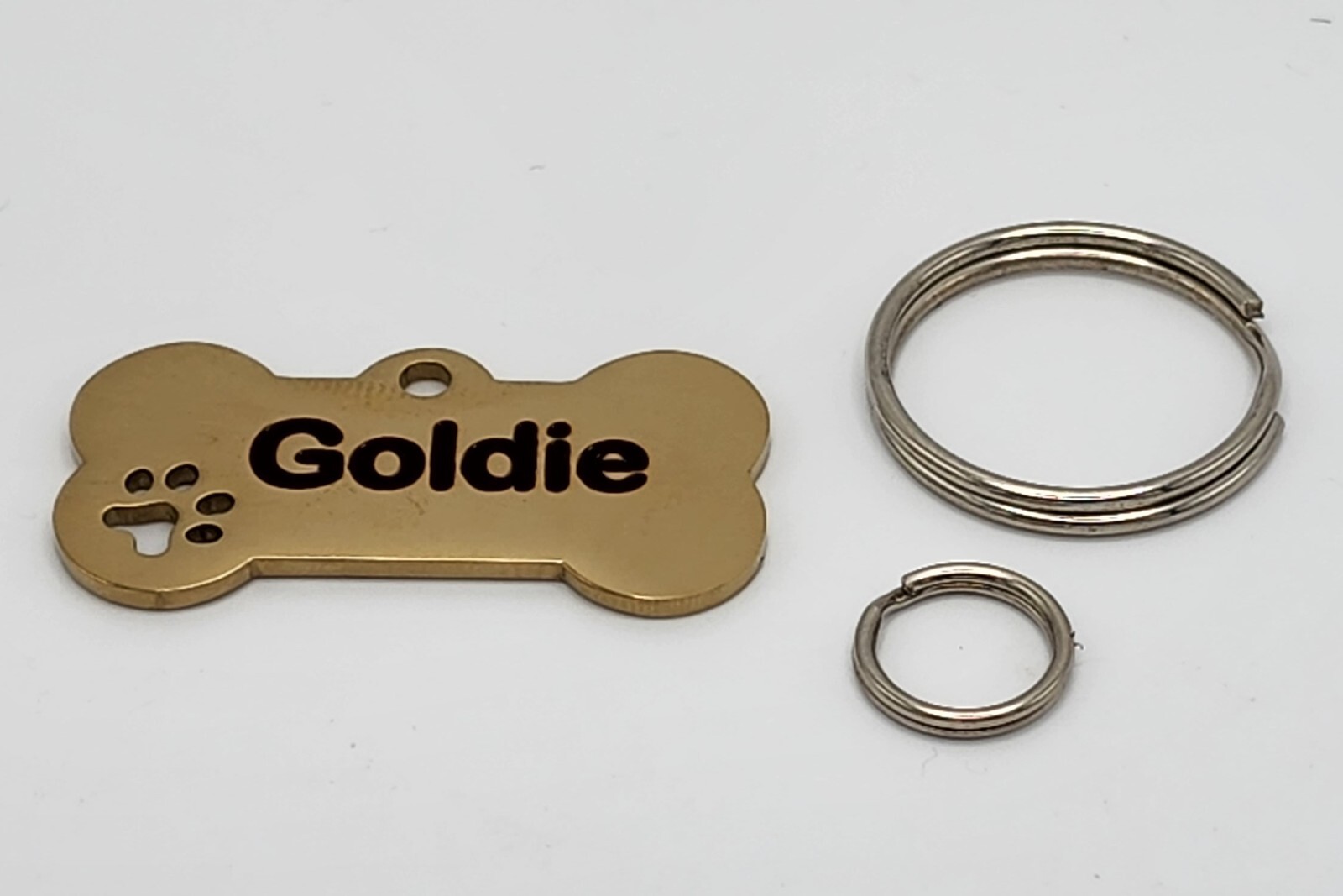 Bone Pet ID Tag – Paw Custom, Stainless Steel, Double-Sided, Paw Design Warranty