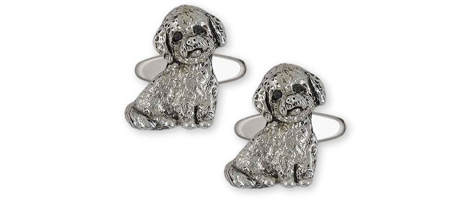 Poochon Cufflinks Sterling Silver Handmade Bichapoo Jewelry PC1-CL