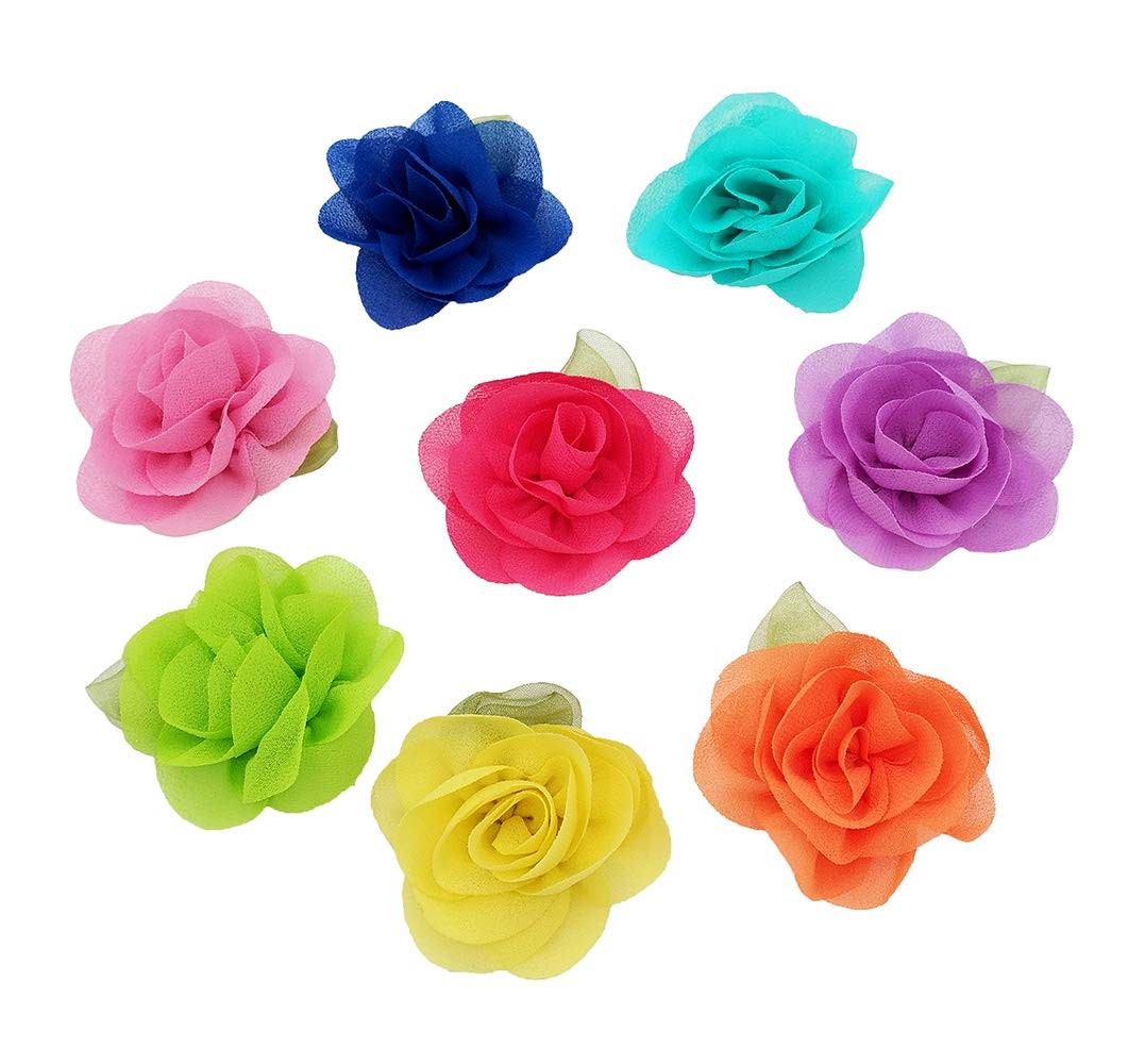 PET SHOW Dog Collar Charms Embellishment Rose Flower 2 inches, 8pcs 2″