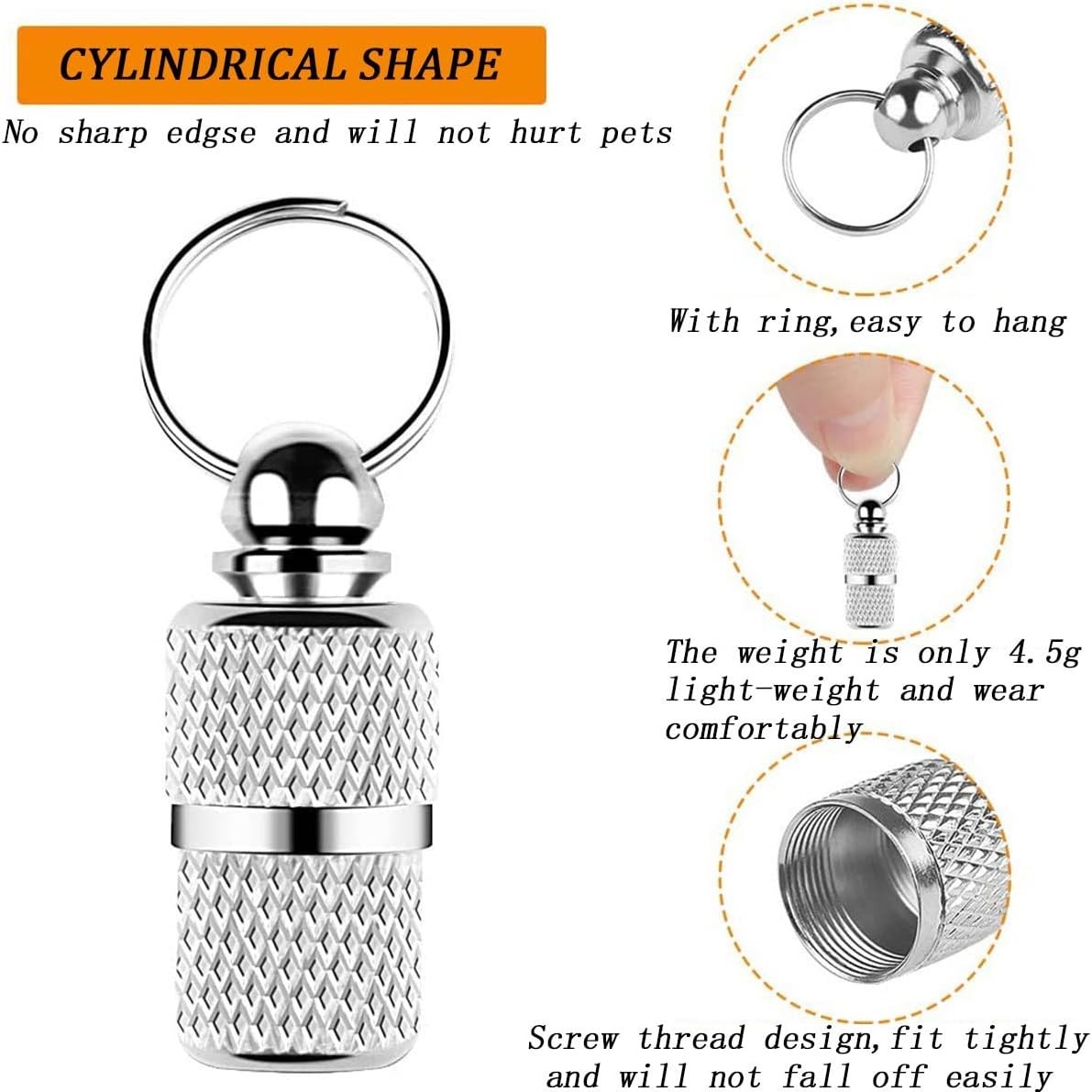 8 Pieces of Pet Identity Address Pendant, Anti-Lost Tag Tube, Pet Id Tag.