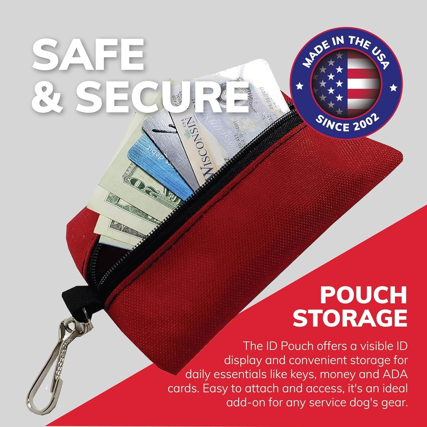ActiveDogs Service Dog ID Card Pouch – Clip On Identification Badge Display T…
