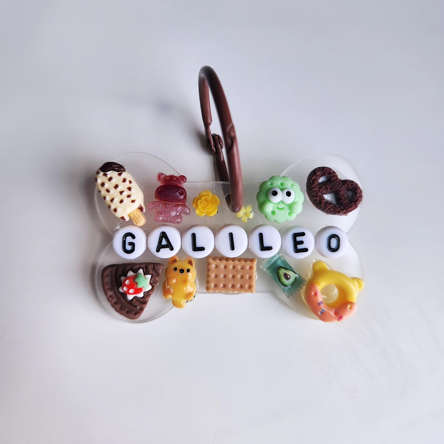 Personalized Name Dog Tag Keychain Acrylic Bone Shaped Tag Name Beads Charms