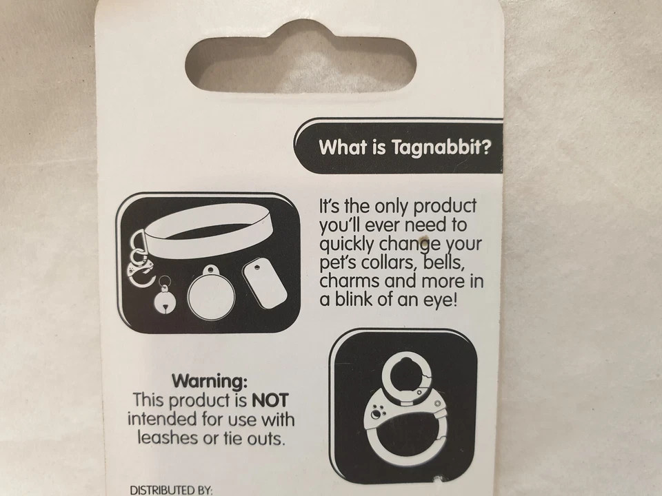 Petmate Tagnabbit Quick Release Pet Ring for Dog Tags Cat Collar Bells ID NEW