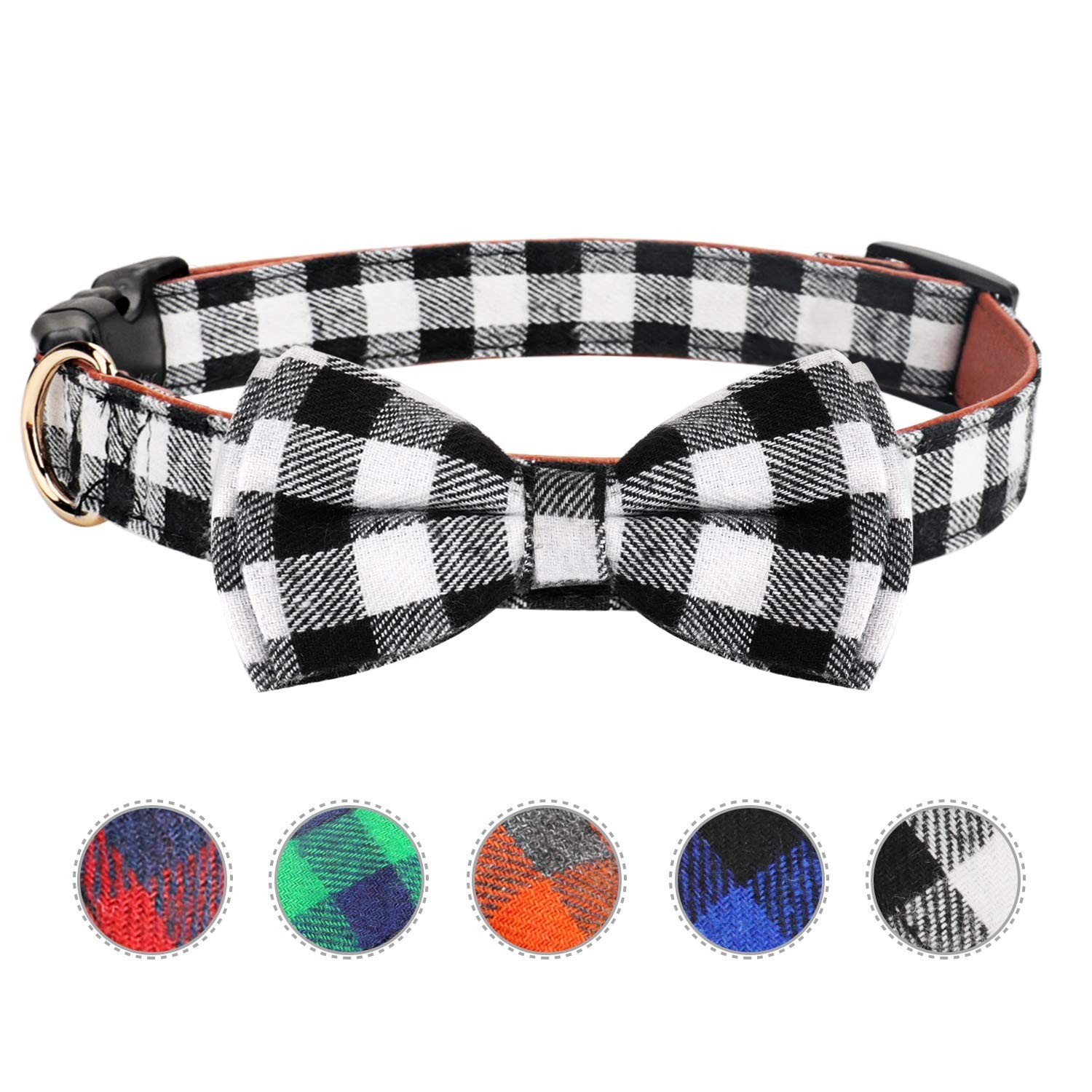 Dog Bow Tie, TAGATMI Plaid Bow Tie Dog Collar Unique Lock Buckle Soft Comfort…