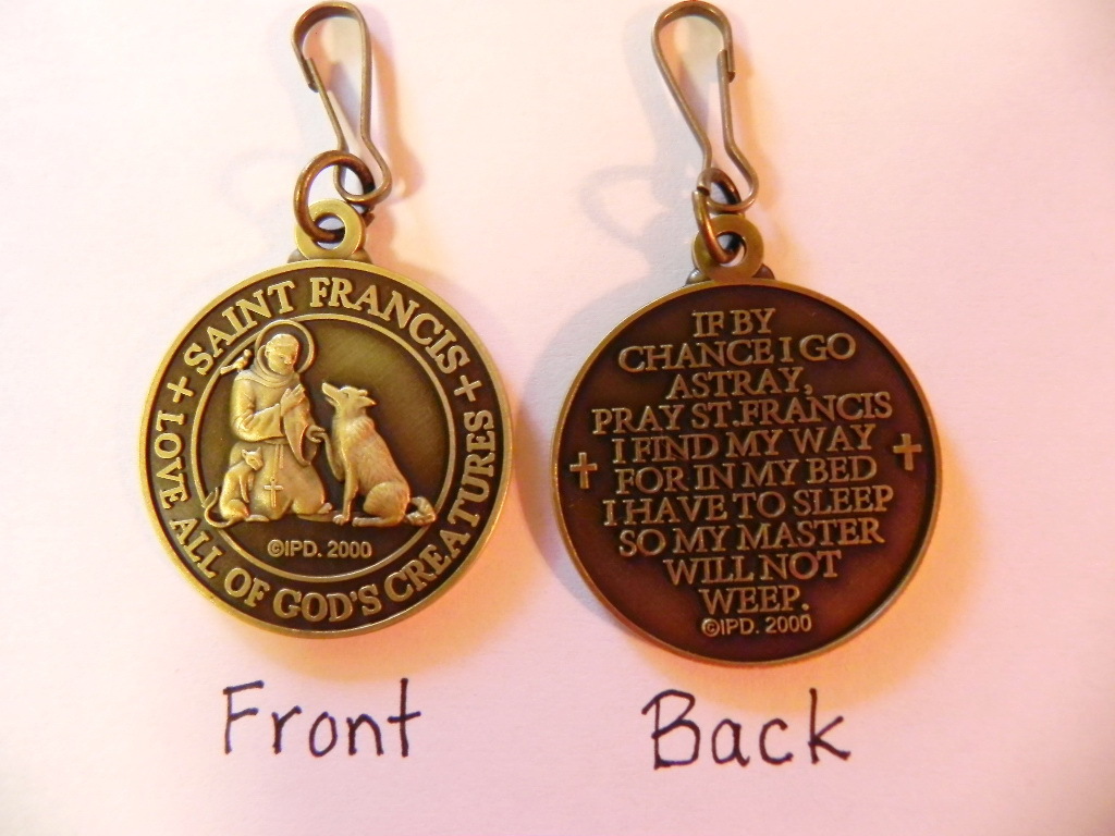 SAINT ST FRANCIS DOG COLLAR TAG pet MEDAL WITH PRAYER Gift Packaged new QUALITY