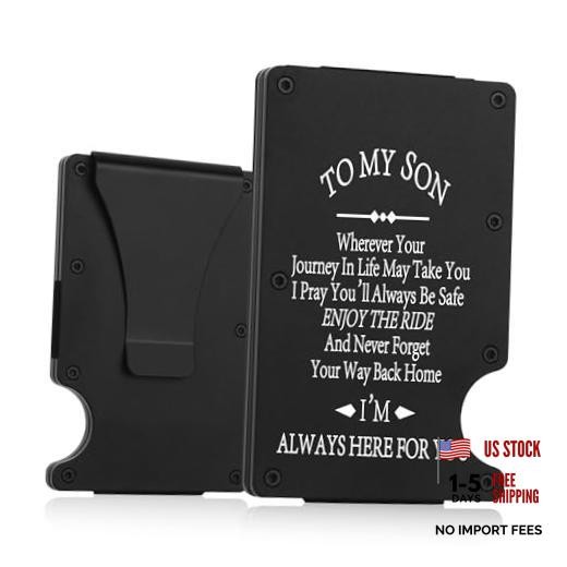 To My Son Gifts: Minimalist Personalized Engraved Metal Slim Wallet – Wherever