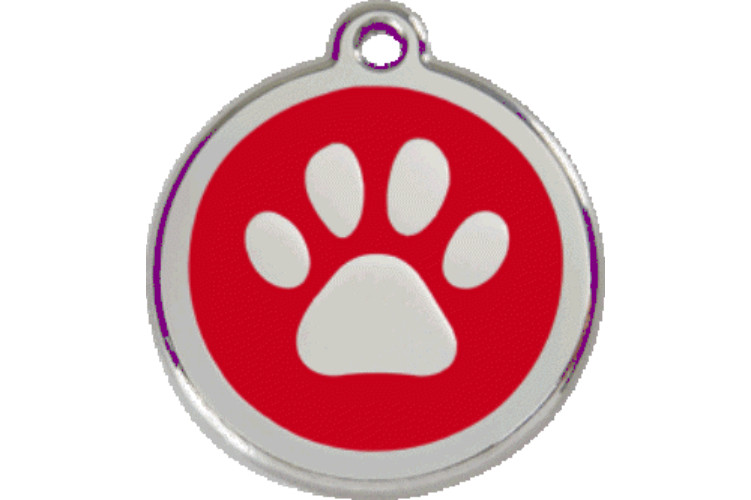 Red Dingo Dog Cat ID Pet Tag FREE Personalized Engraved Free Ship PAW PRINT