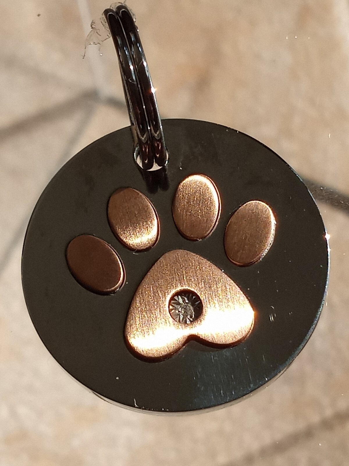 Dog Paw Print Tag Charm or Keychain