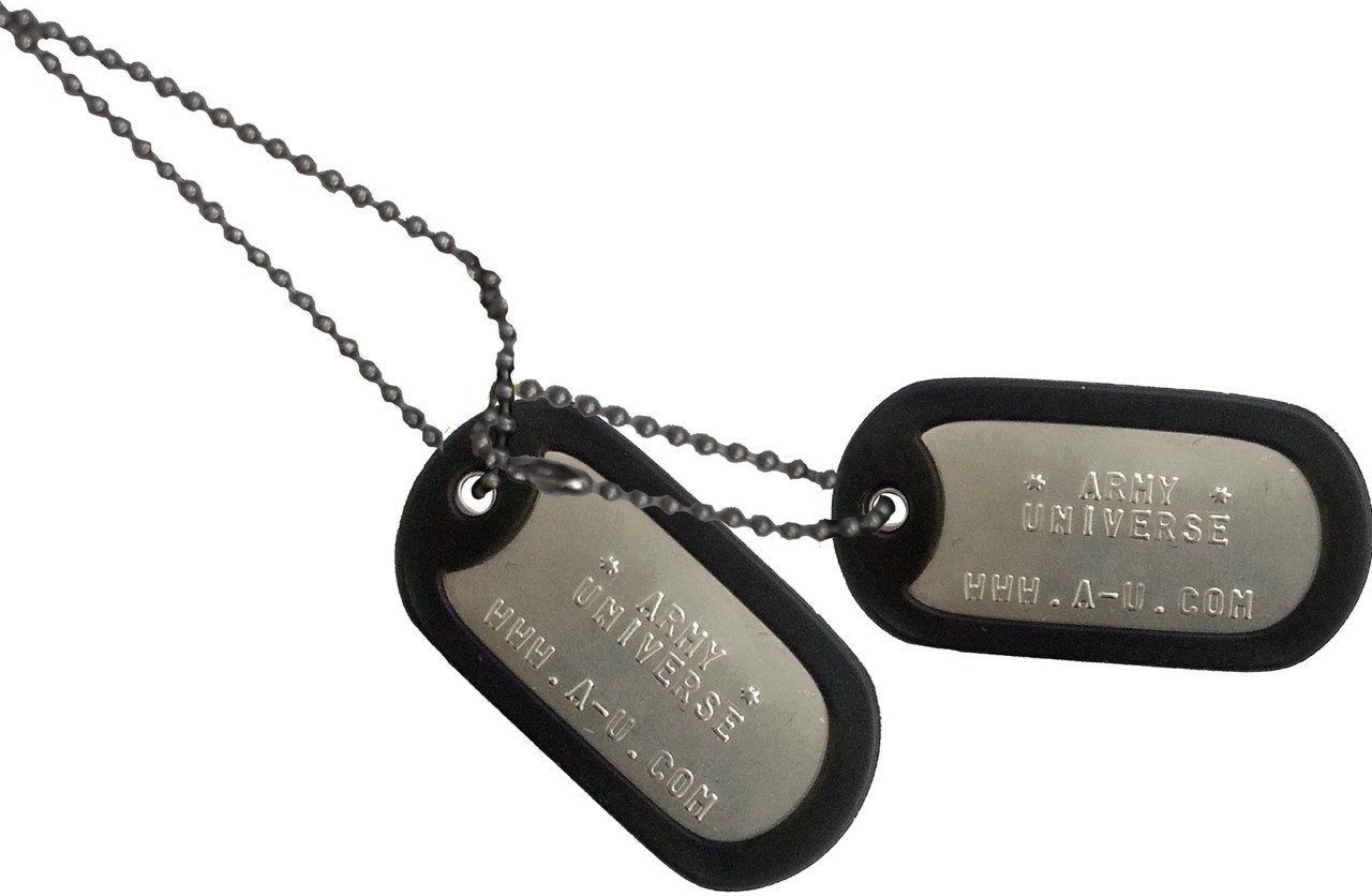 US Military Dog Tag Set ID Matte Metal ID Dog Tags Necklace Complete Set