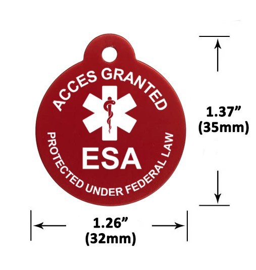 Emotional Support Acces ESA Custom Personalized Pet tags Engraved ID Dog Tag