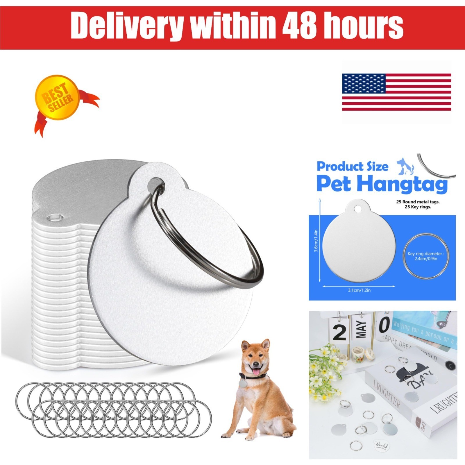 25 Blank Dog Tags for Engraving – Personalized Pet ID Tags