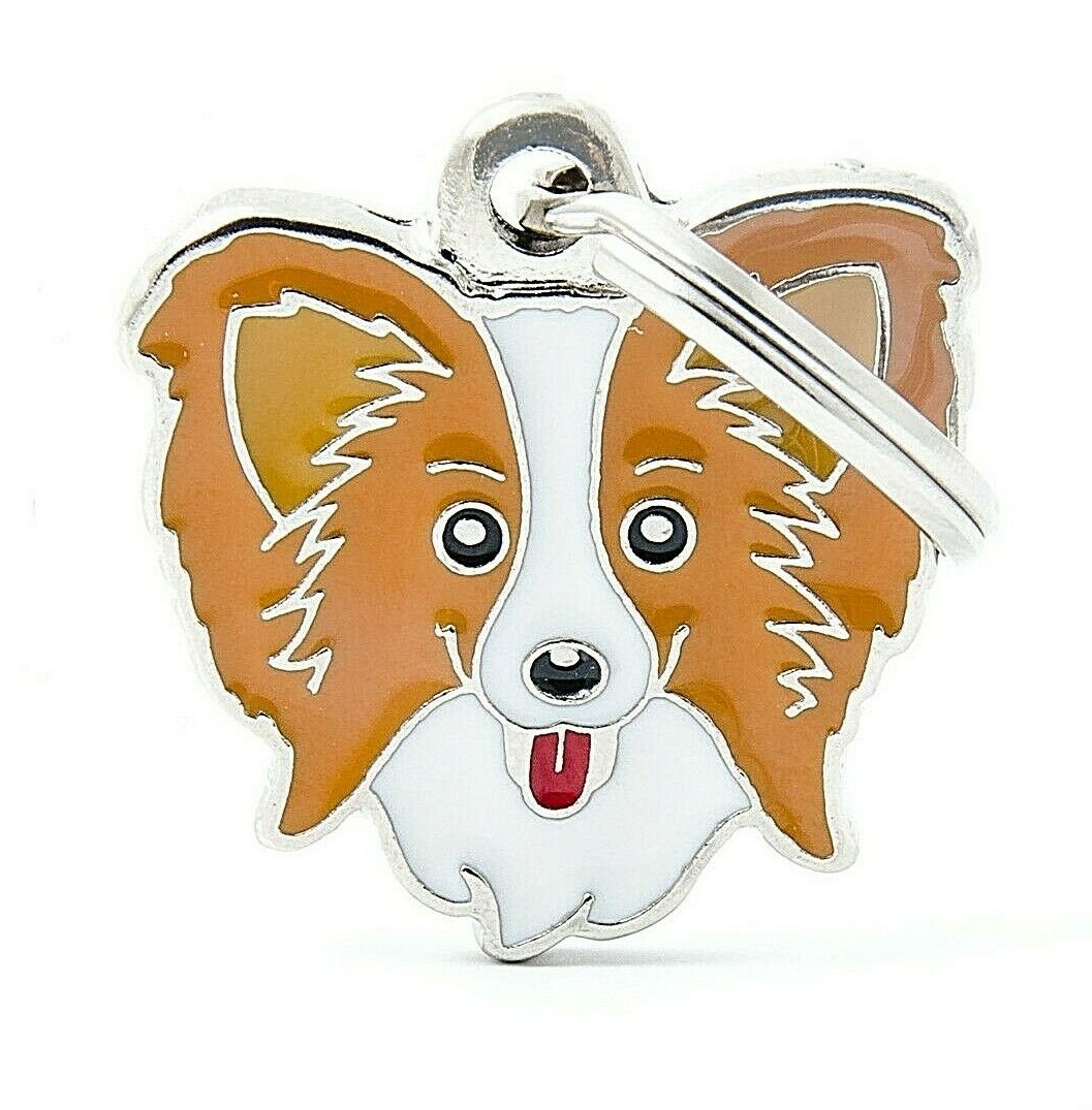 Papillon Dog ID Tag (67) – Engraved FREE – Personalised – Charm – Keyring