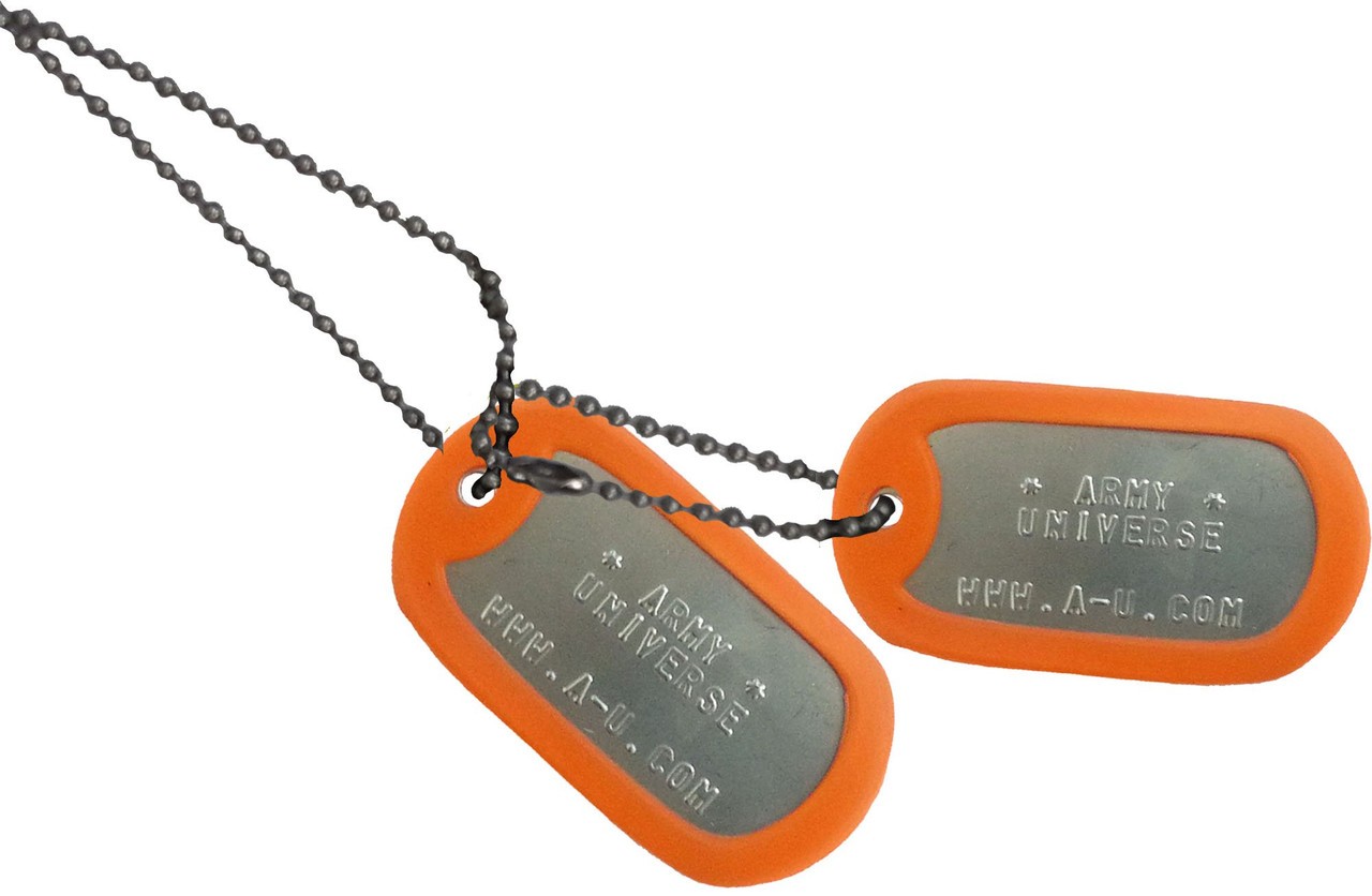 US Military Dog Tag Set ID Matte Metal ID Dog Tags Necklace Complete Set