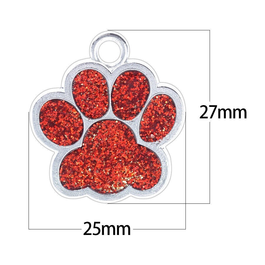 Cute Paw-Shaped Personalized Pet ID/Name Tags for Cats or Dogs – custom engraved