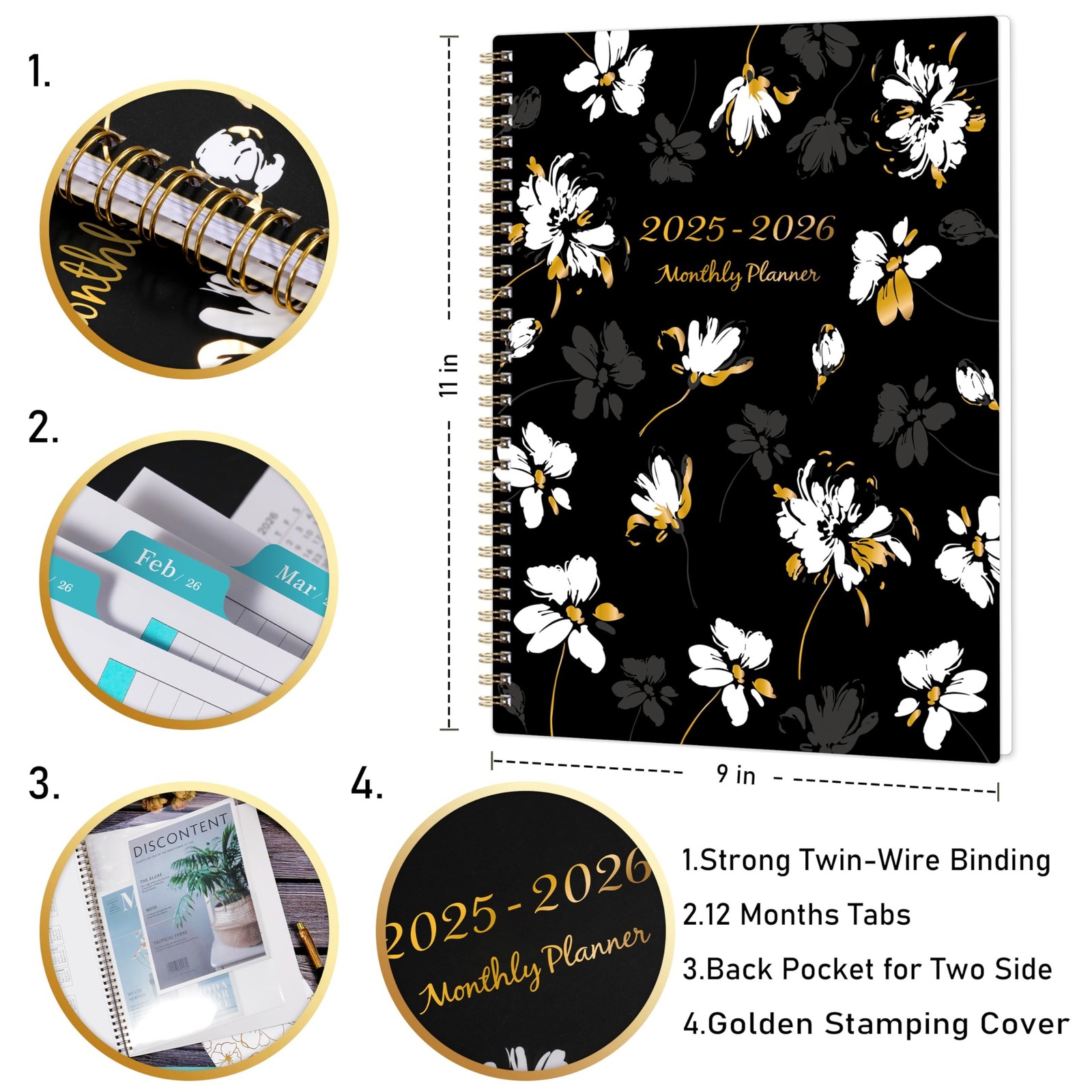 2025-2026 Monthly Planner – 18 Month Planner 2025-2026 from Jul. 2025 – Dec. …
