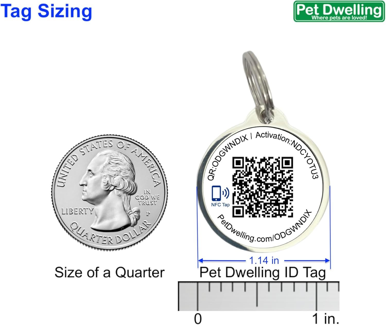 Pet Dwelling Advanced ESA ID Tag – Online Profile – Instant Scan GPS Email Alert