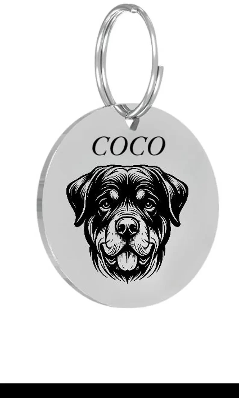ROTTWEILER Pet ID Tags Dog Tags Personalized Front and Back Engraving…