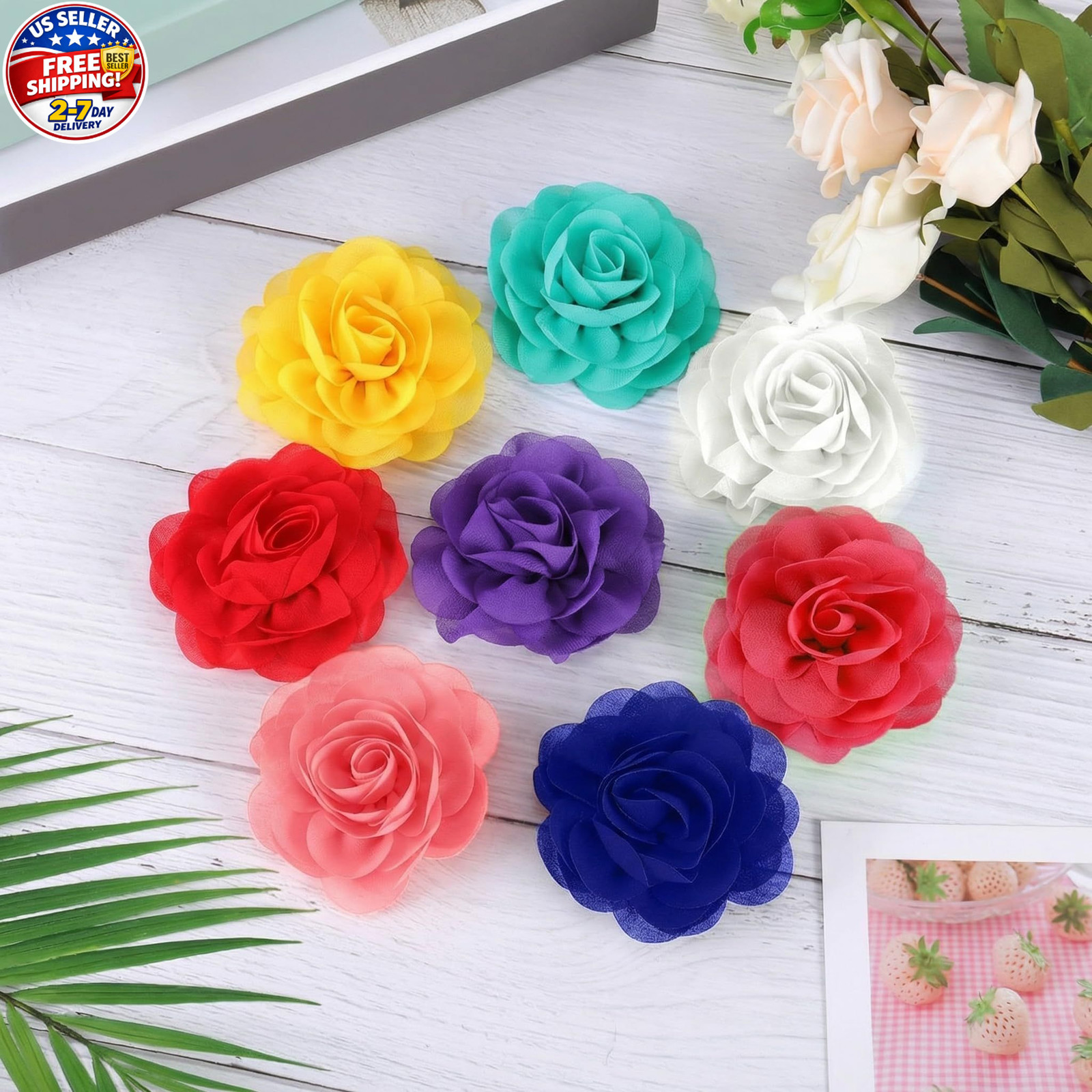 8 Pcs Dog Flowers Collar Charms Flowers for Dog Collar 3.15 Inches Cat Pet Bow T