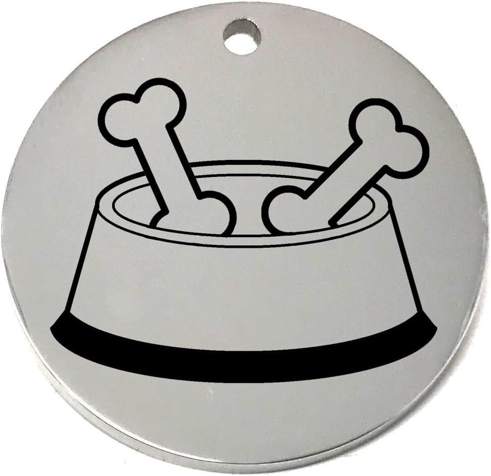 Personalized Bone in Food Bowl Dog ID Tags – Laser Engraved Pet Collar Name Tag