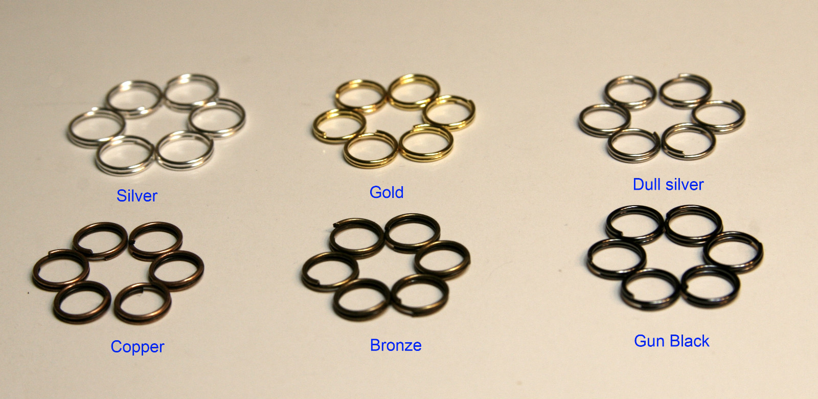 5mm,6mm,7mm,8mm,9mm Split Ring DOUBLE connector 6 Colors