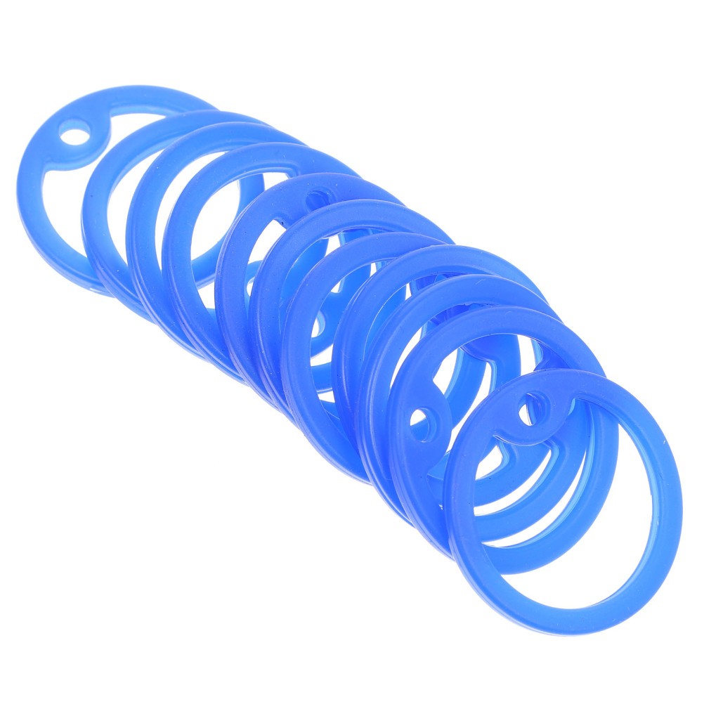 15Pcs Lightweight Blue Silicone Dog Tag Rings for Pet Accessories