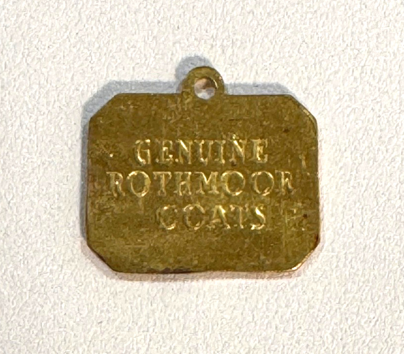 Vintage Original Genuine Rothmoor Coat Scottish Terrier Dog Tag 1″ Brass