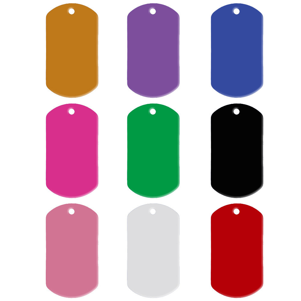 Rectangle Aluminum Dog Tag Multi‑Color Pet ID Name Tags For Dog Cat Accessory