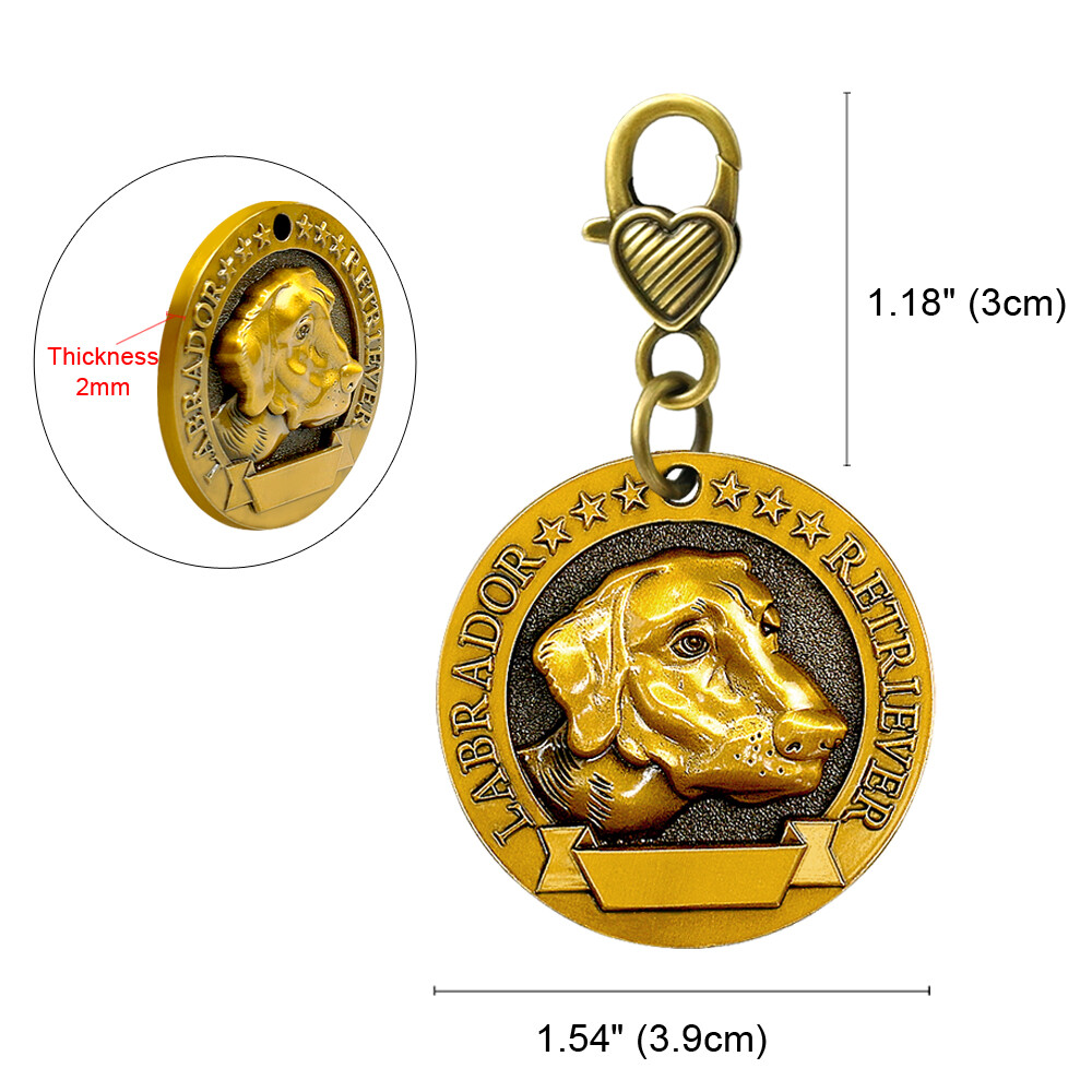 3D Gold Personalized Dog Tags with Breeds Pet Name ID Collar Tag Engraved Free