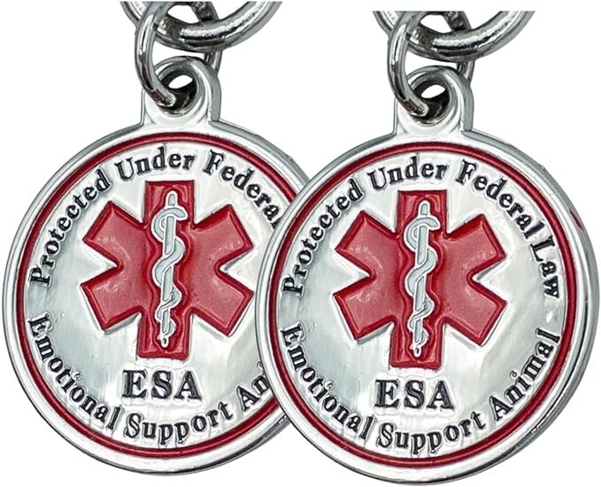 ESA Dog Tag Pack of 2 Accessories Emotional Support Animal for Small Dogs IDs