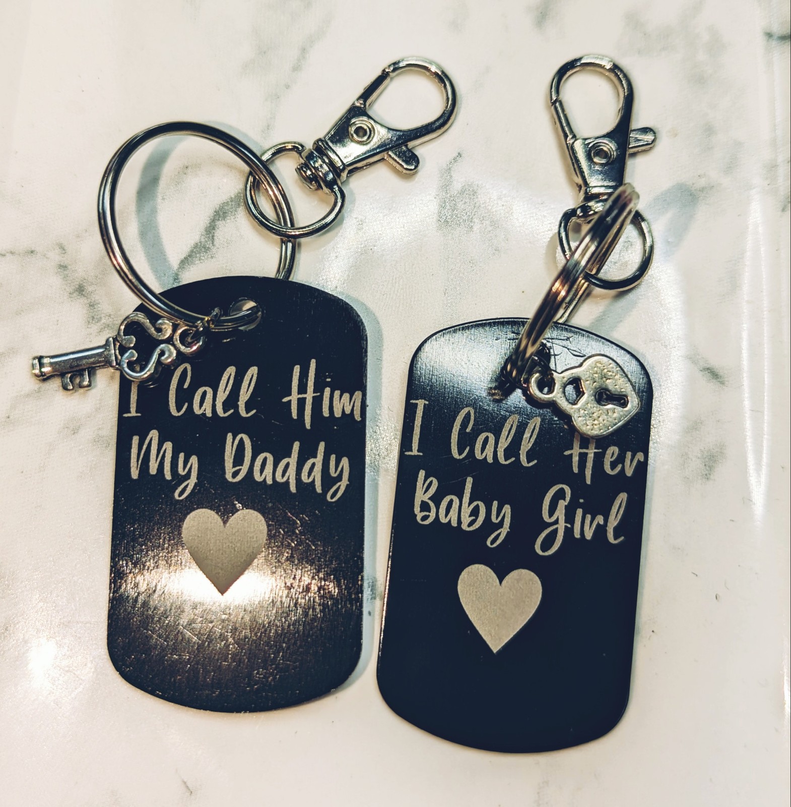 Couples Dog Tags with Charms