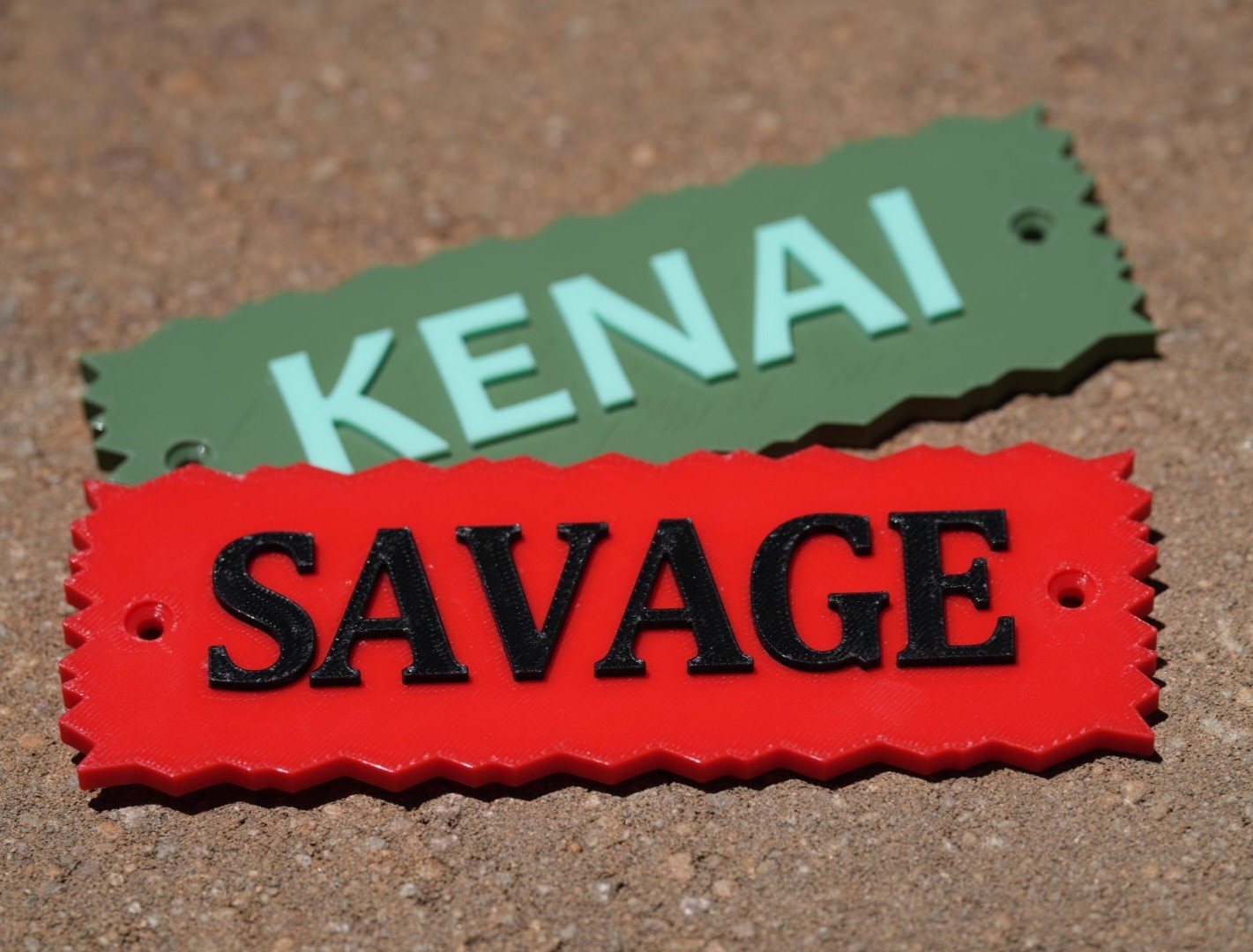 Ruffland Kennel Name Plate (Rugged). Customized names & colors. Easy Install