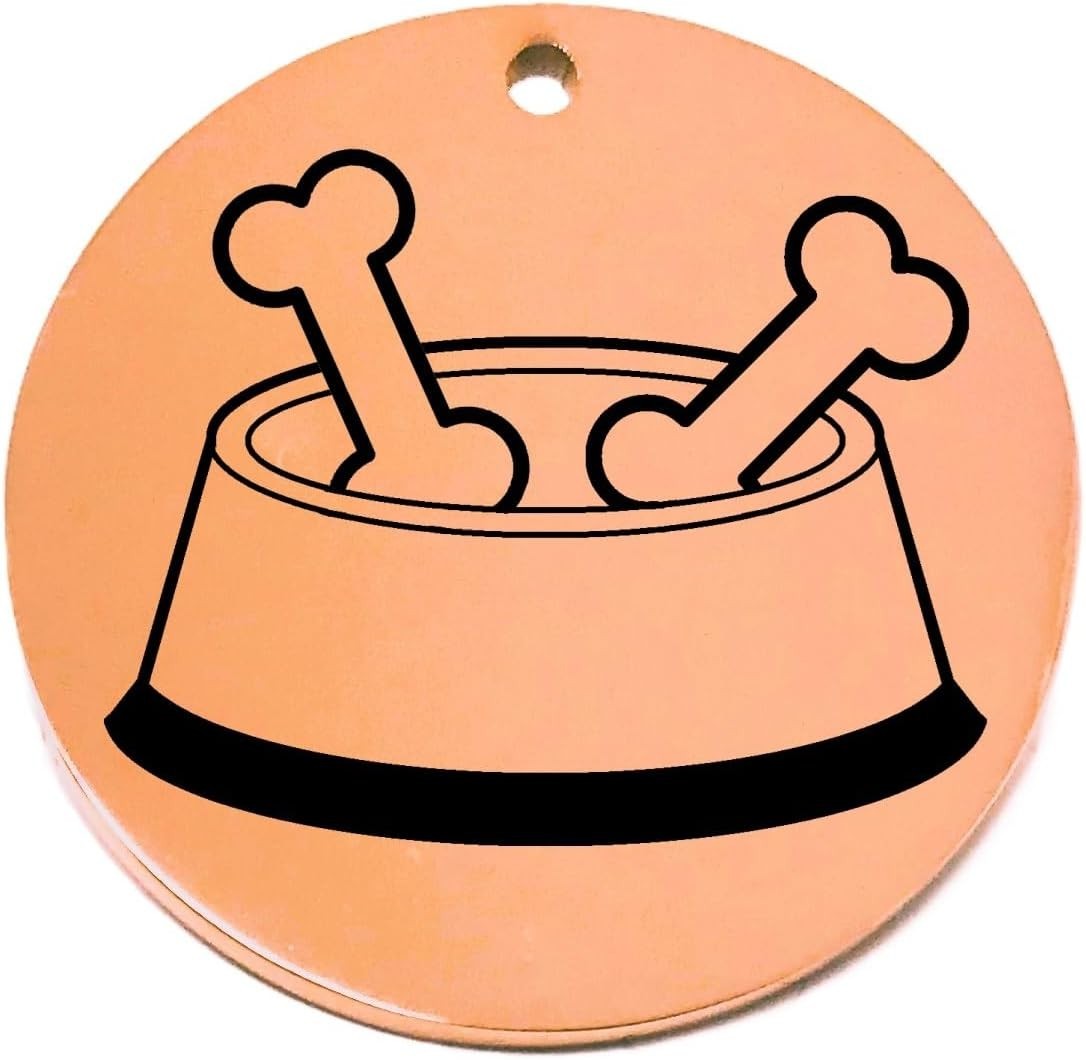 Personalized Bone in Food Bowl Dog ID Tags – Laser Engraved Pet Collar Name Tag