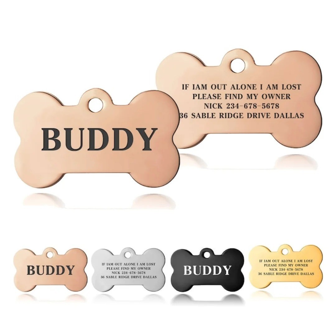 Engraved Personalized Dog Pet tags Double Side Engraved ID Dog Cat Tag