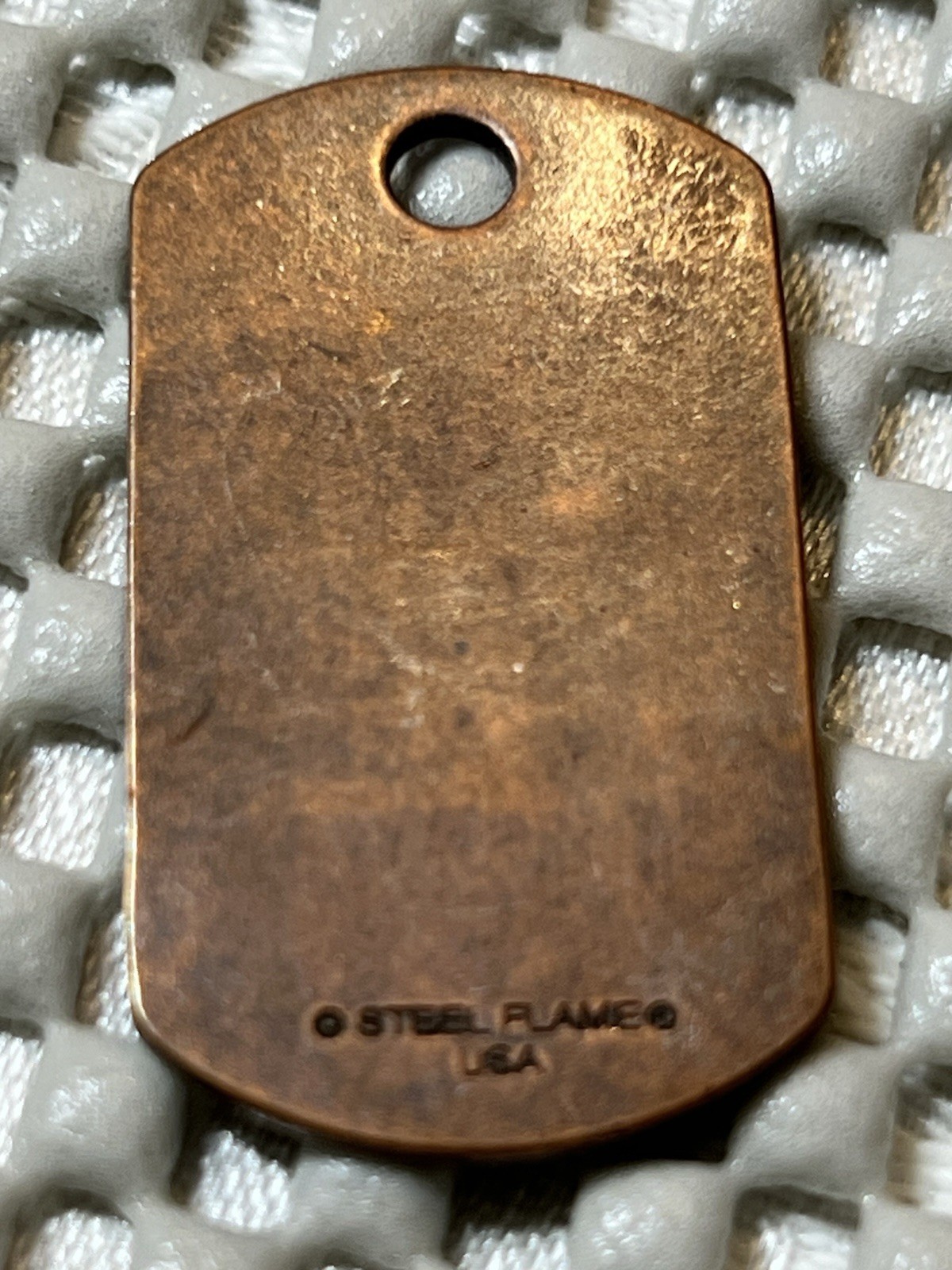 Steel Flame Rare American Flag/HGR Copper Dog Tag by Derrick Obatake RARE!